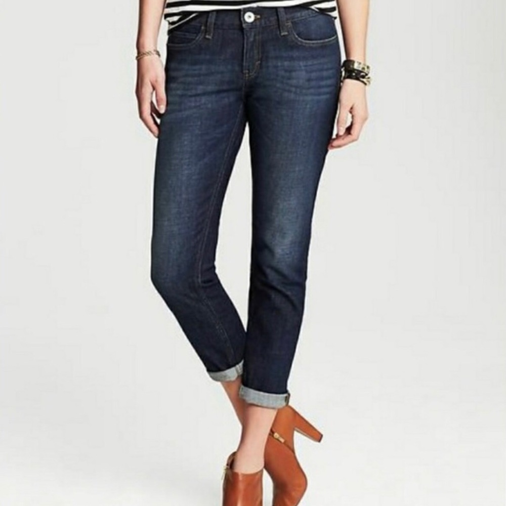 Banana Republic Slim Boyfriend Rollup Jeans.